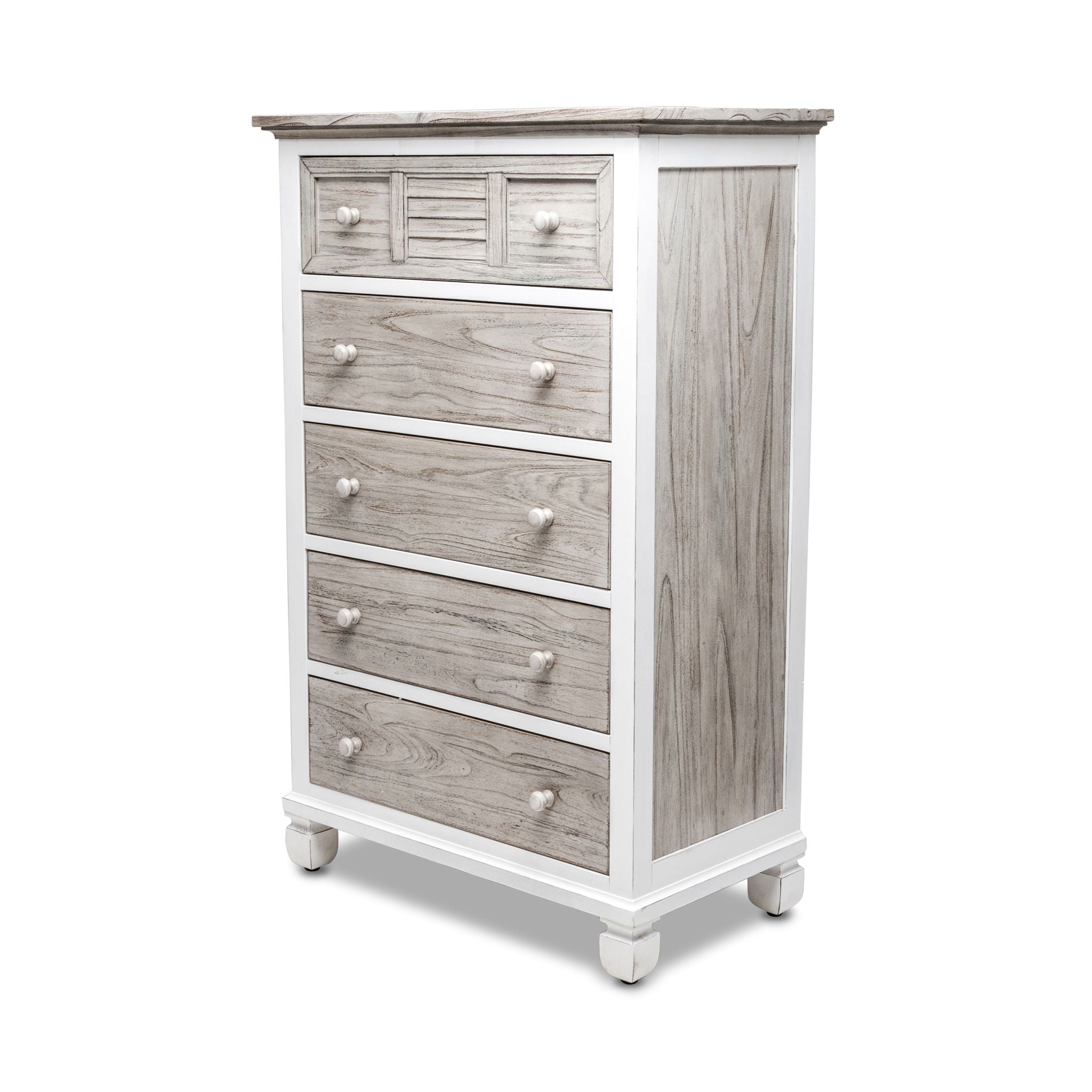 Islamorada - 5 Drawer Chest - Dapple Gray / Blanc