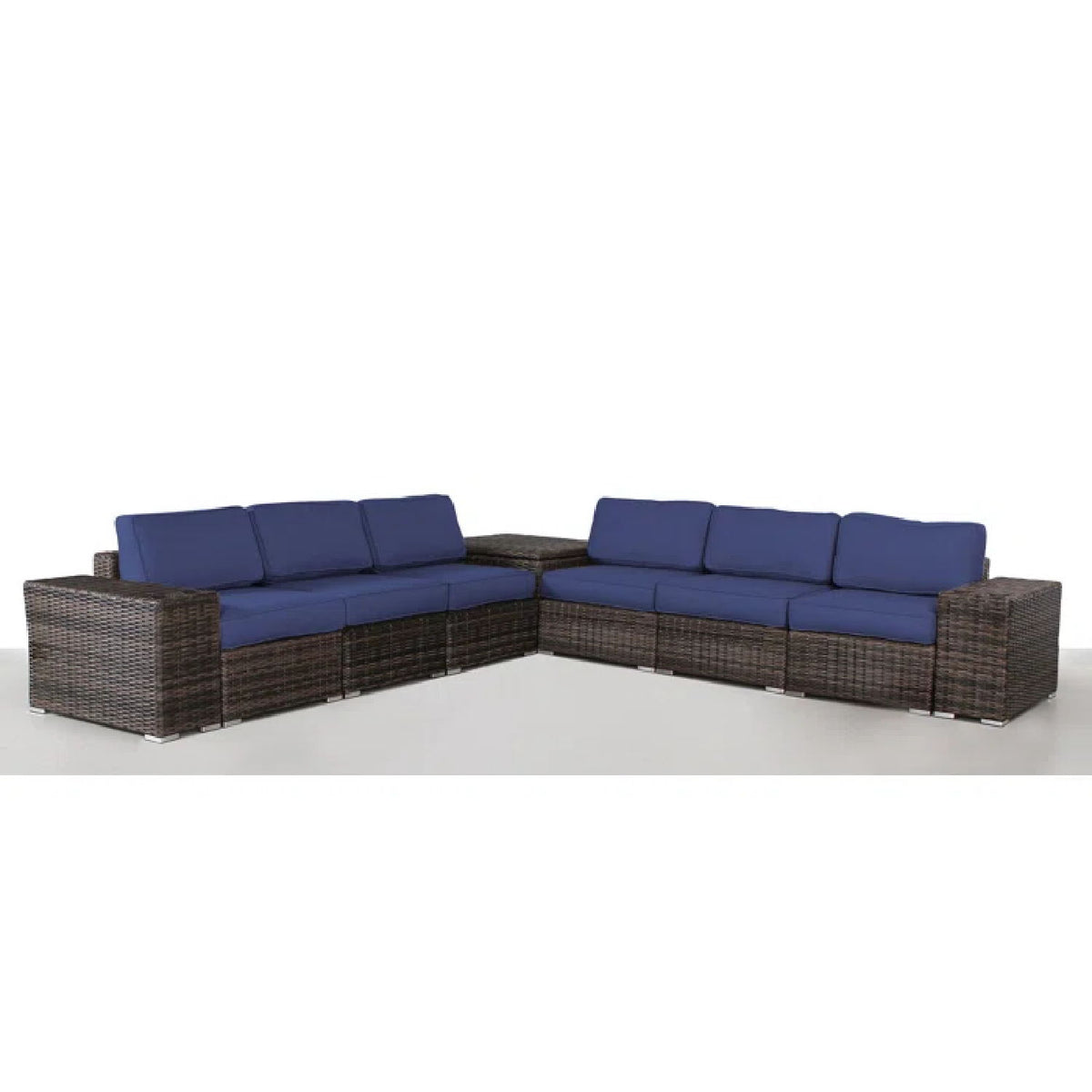 Elegant Outdoor Rattan Wicker 6 Person Seating Group With Cushions