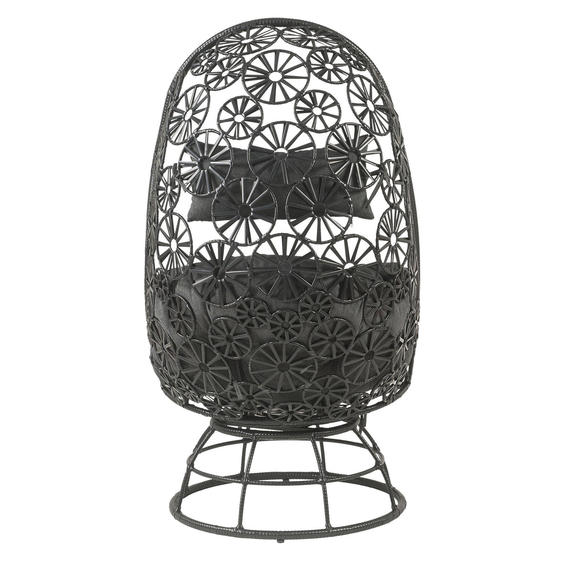 Hikre - Patio Lounge Chair & Side Table - Black / Charcoal
