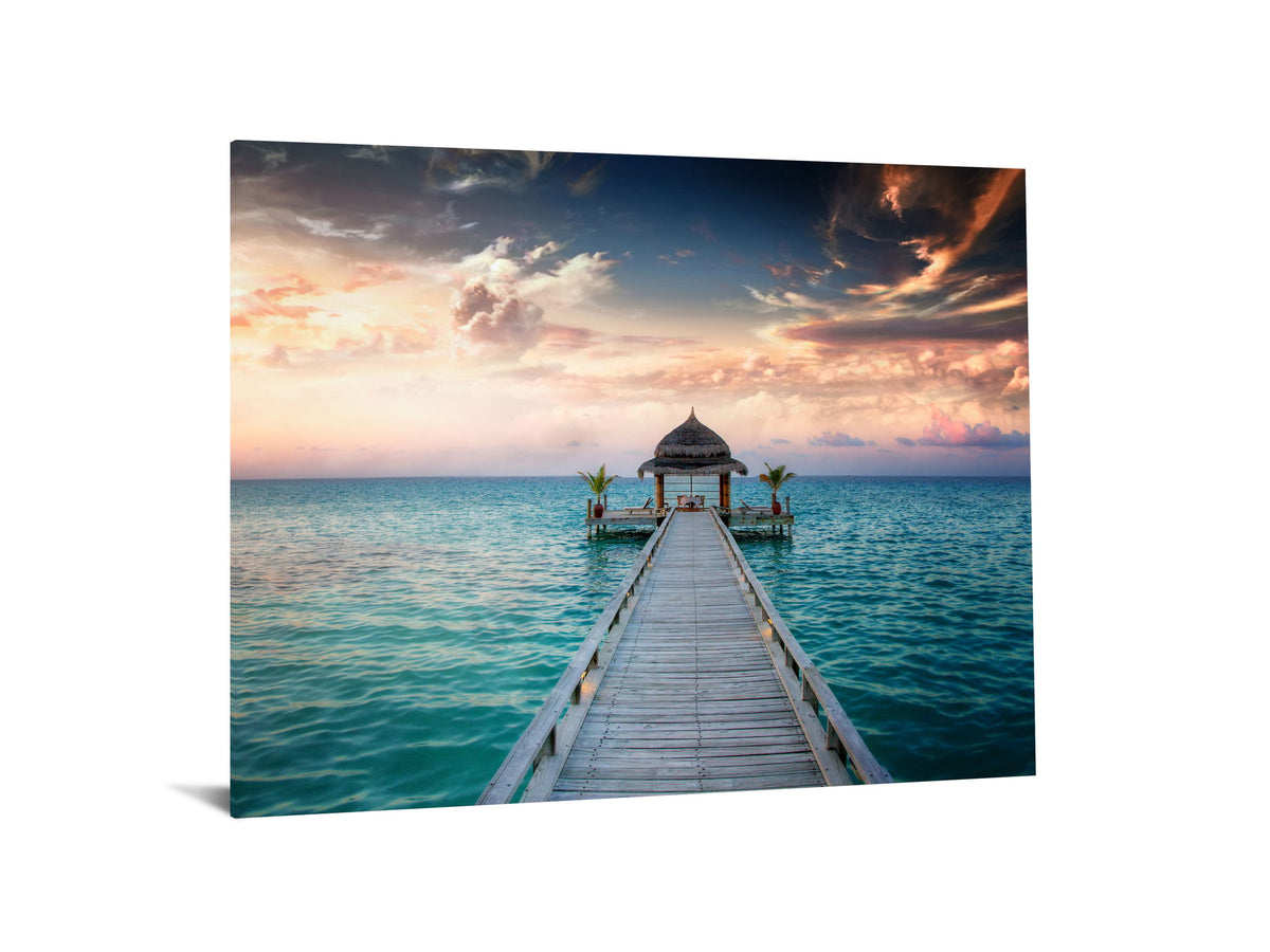 Tempered Glass With Foil - Ocean Hut - Blue
