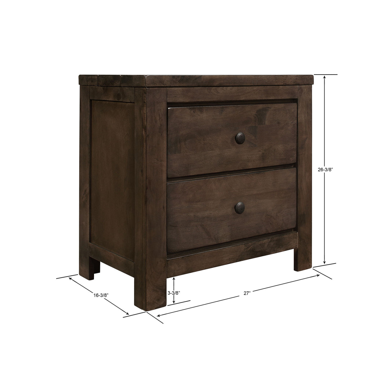 2 Drawer Nightstand - Brown