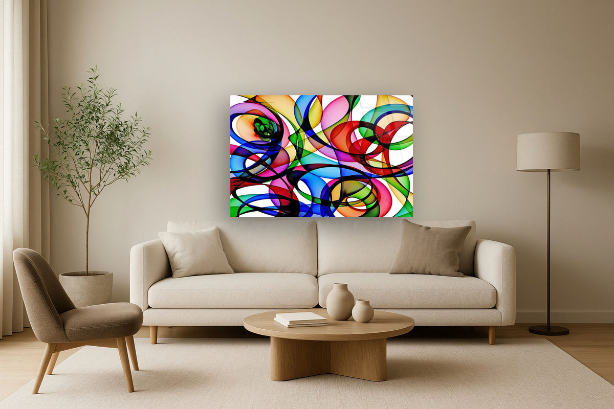 Temp Glass With Foil - Collage Of Colors - Red