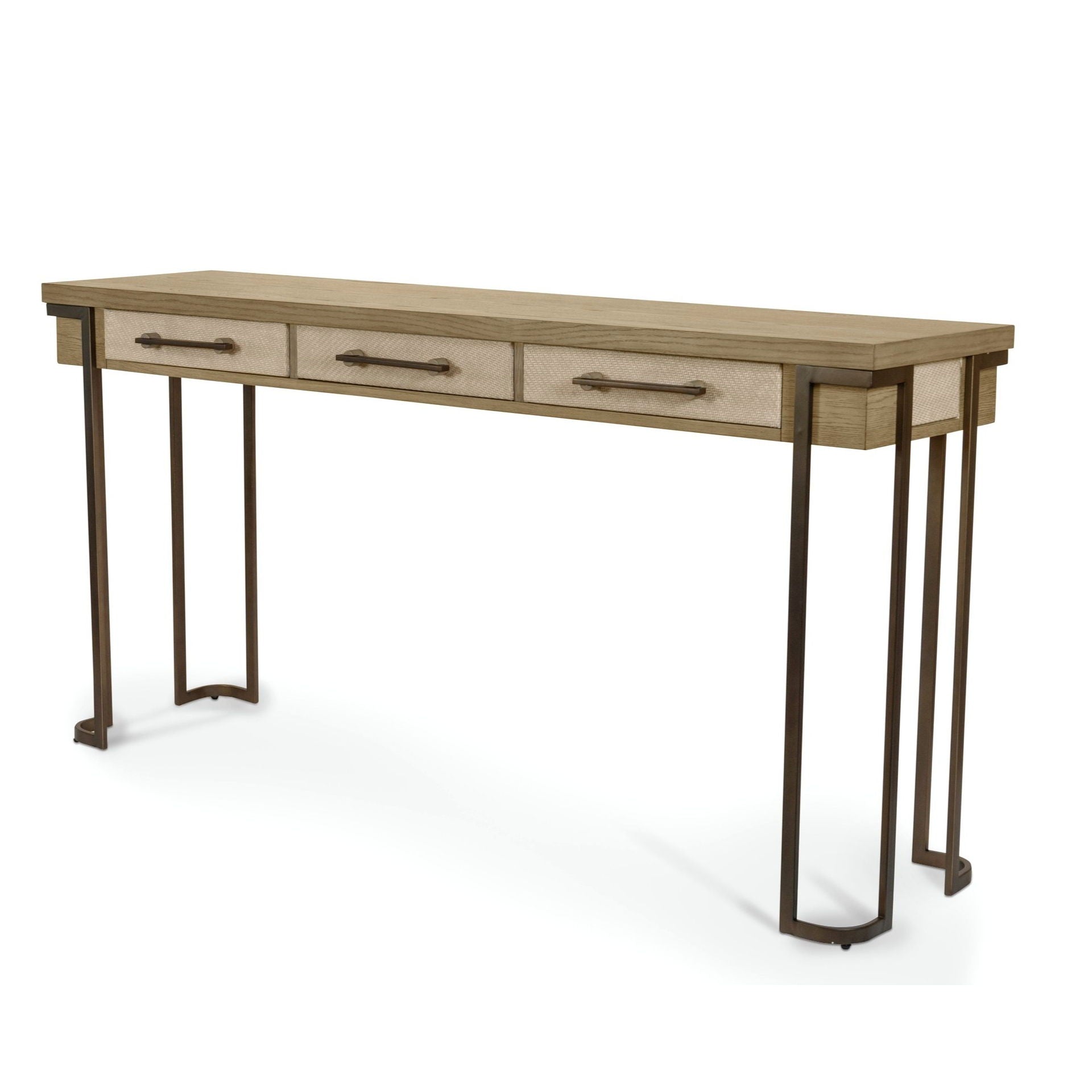 Rio Vista - 3-Drawer Console Table With Power Strip, USB-A And USB-C Port - Muted Earth Tones / Clay