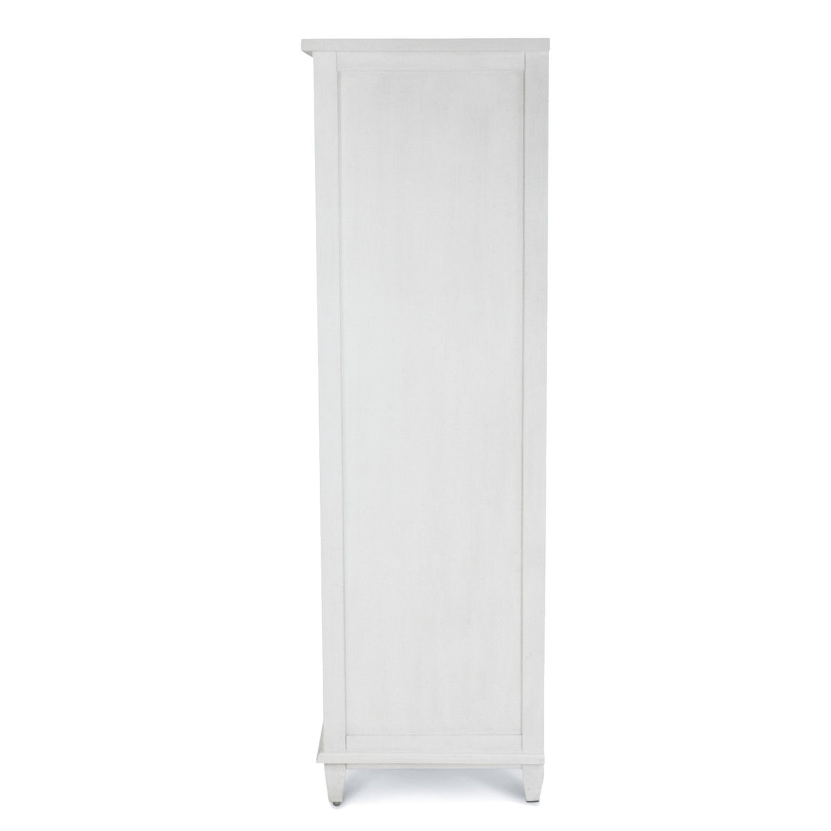 Point Breeze - Mirrored Door Chest - Fresh White With Soft Gray Glaze