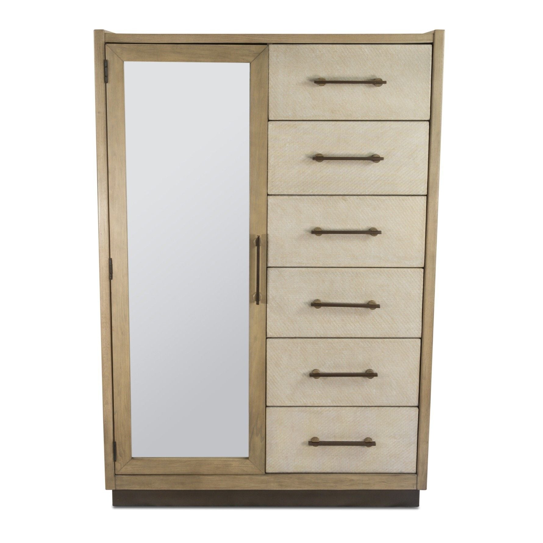 Rio Vista - Woven Mirrored Door Chest - Muted Earth Tones / Clay