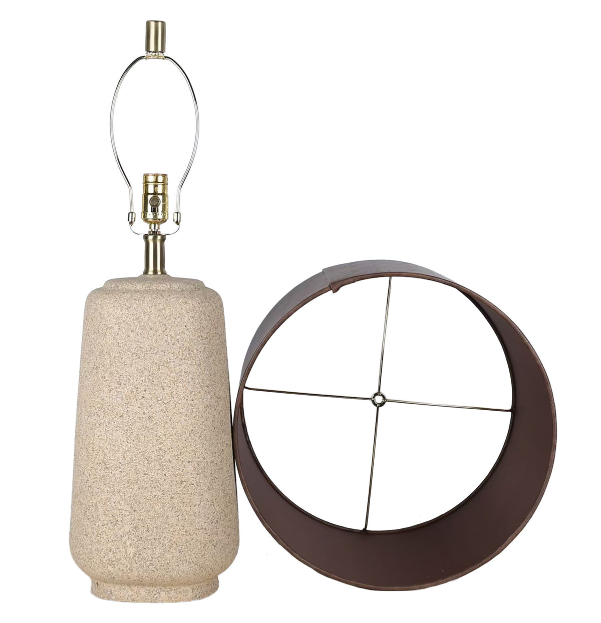 "Rustic Harmony" Ceramic Table Lamp (Set of 2) - Rock