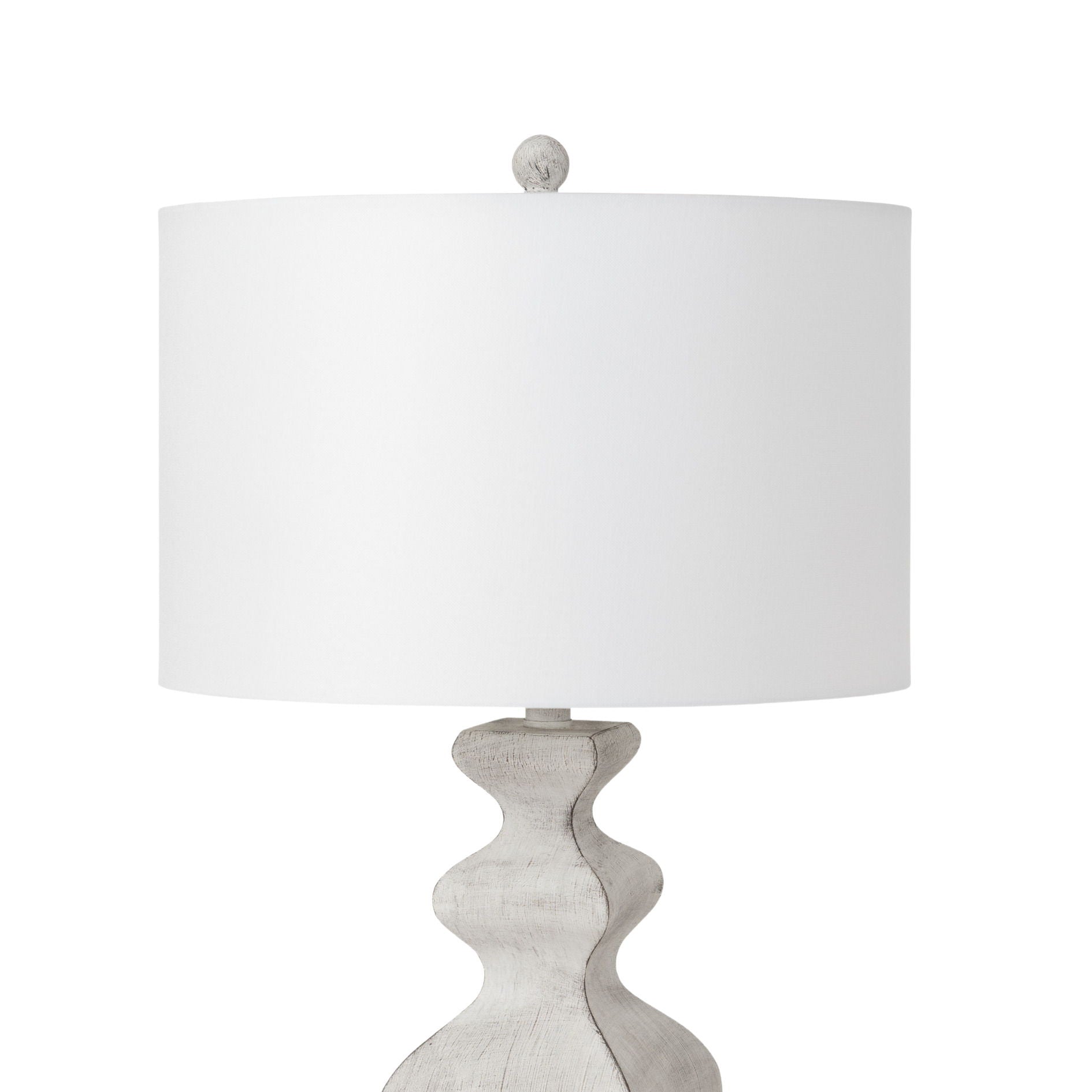 Cyrus - Farmhouse Polyresin Table Lamp With USB (Set of 2) - Distressed White