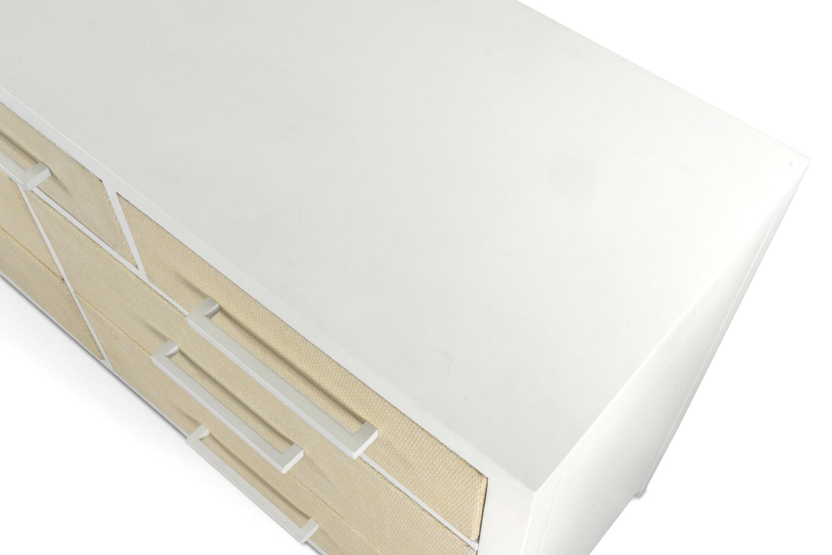 Miramar - 7 Drawer Woven Dresser - Sand / Stark White