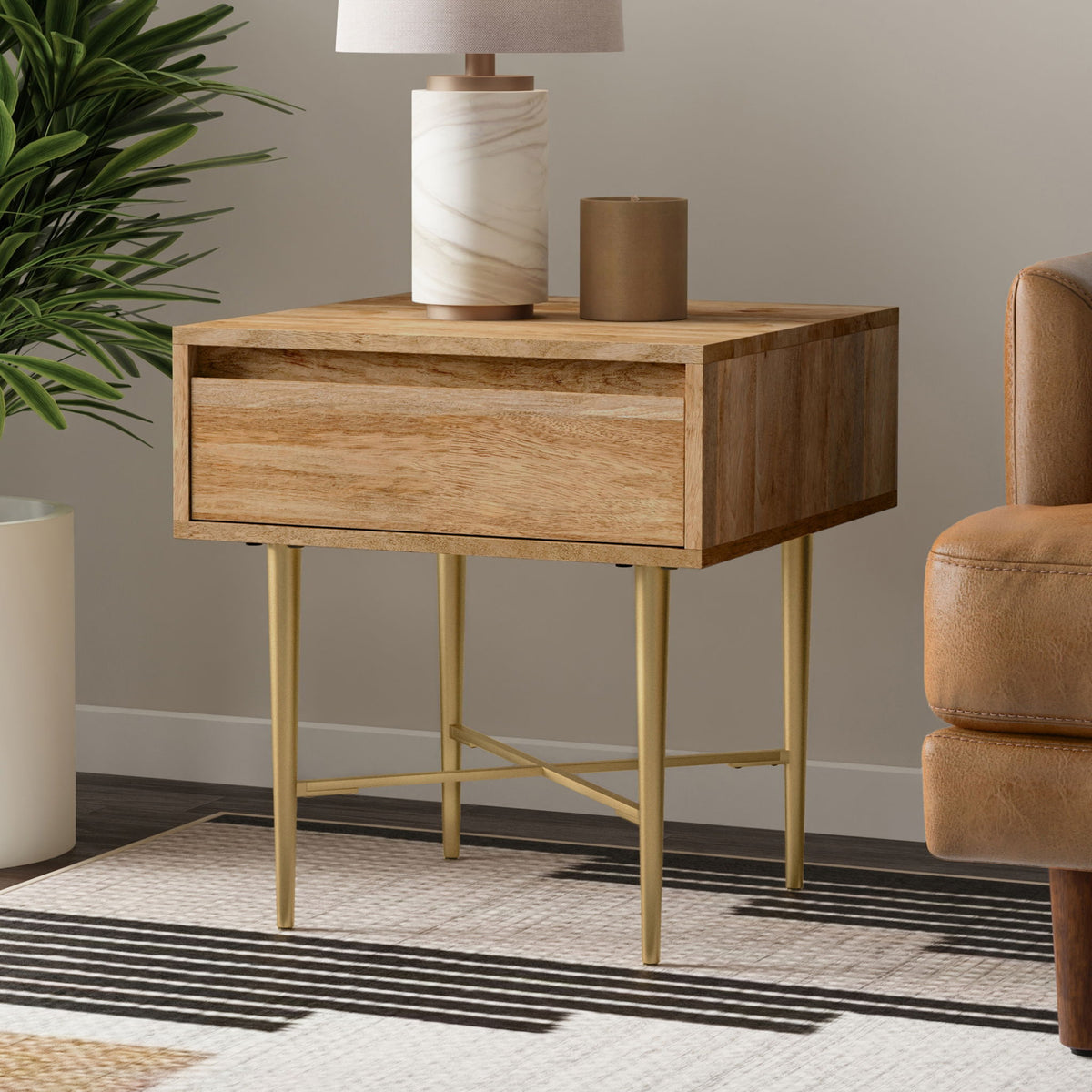 Fallon - End Table With Drawer - Natural