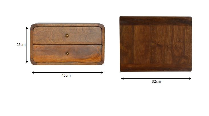 Curved Wall Mounted Bedside Nightstand