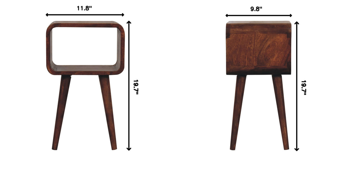 Minimalist Open Curved Nightstand