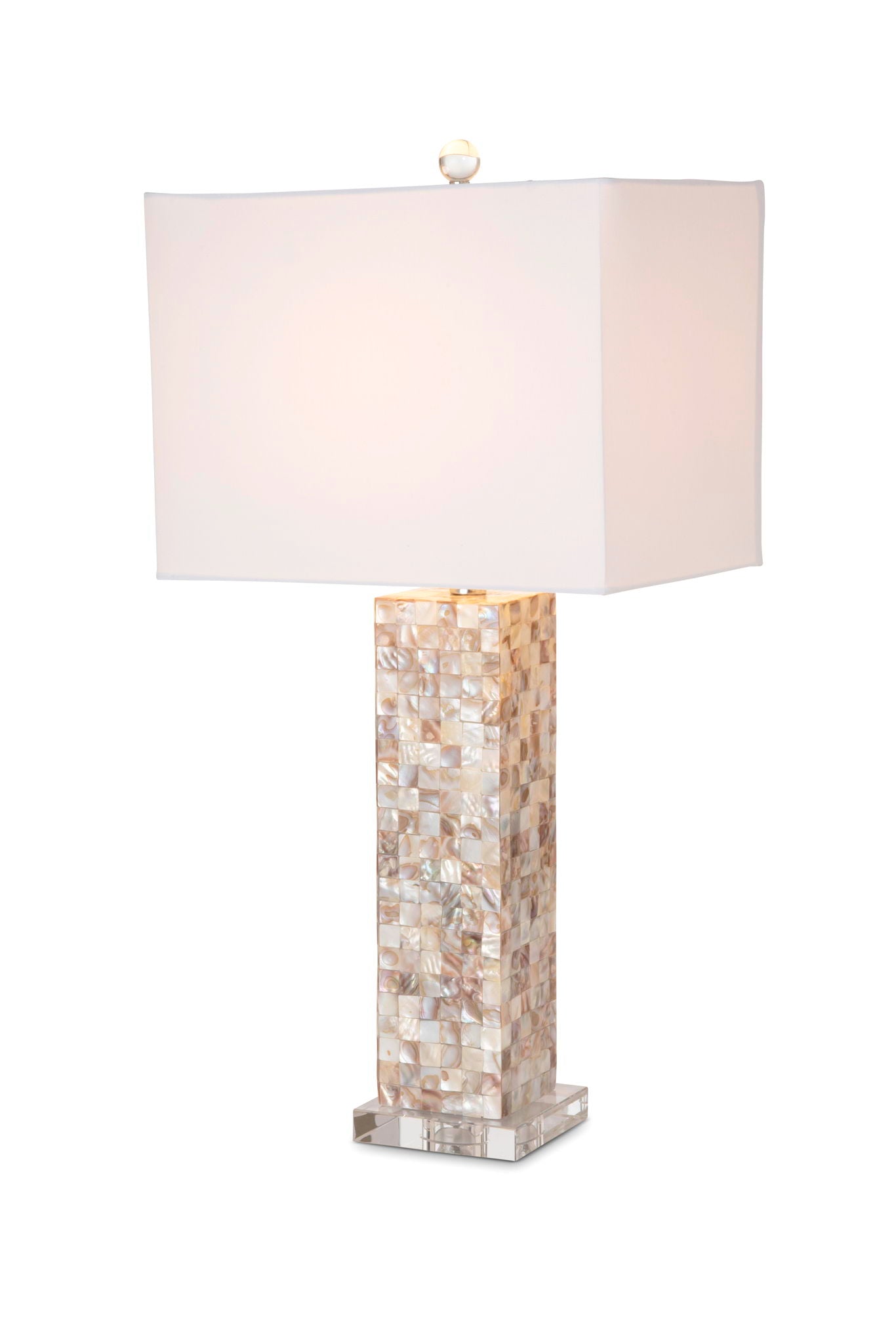 Harper - Nature Mother Of Pearl Table Lamp With Crystals (Set of 2) - Natural Shell