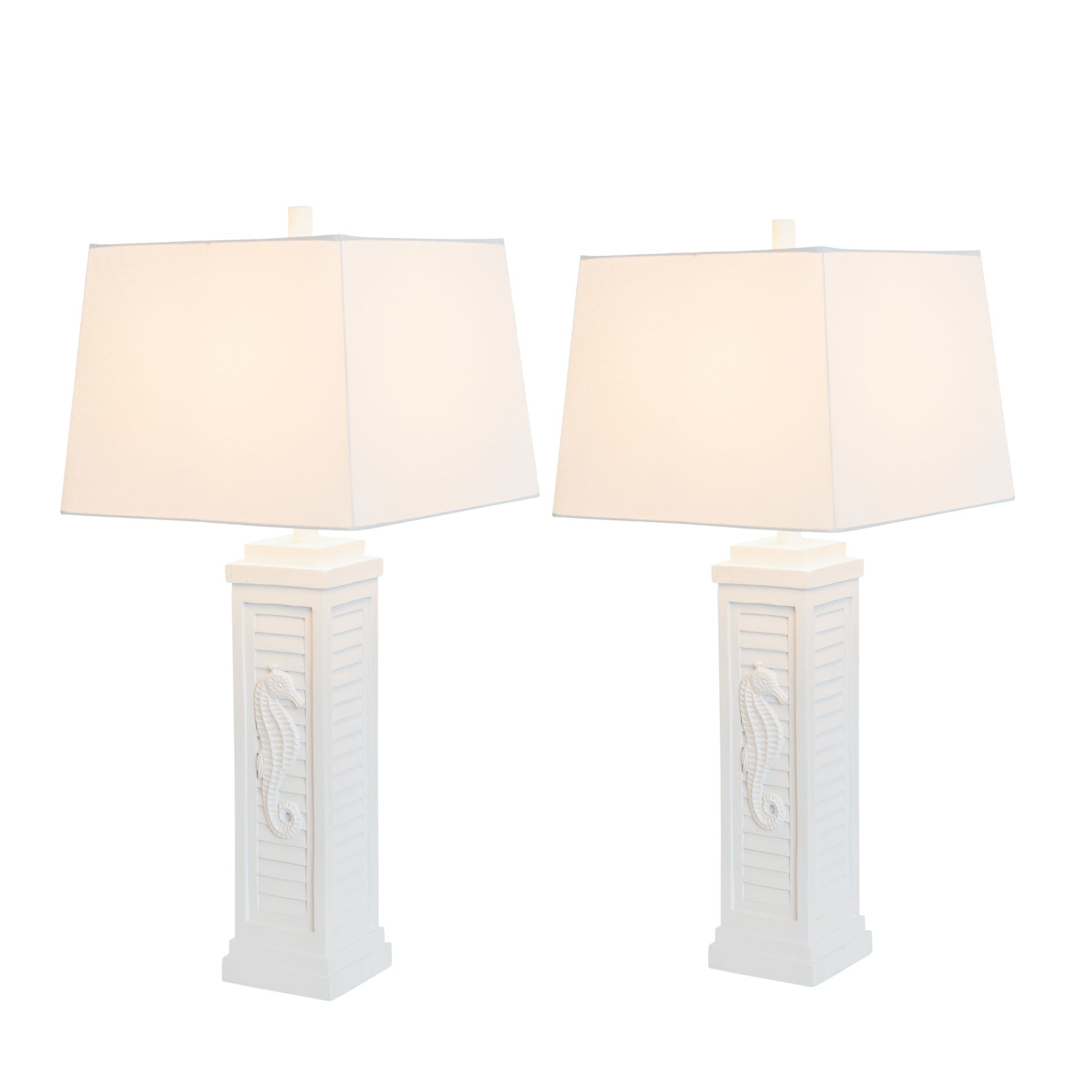 Sea Horse Shutter - Shutter Lamp With USB (Set of 2)