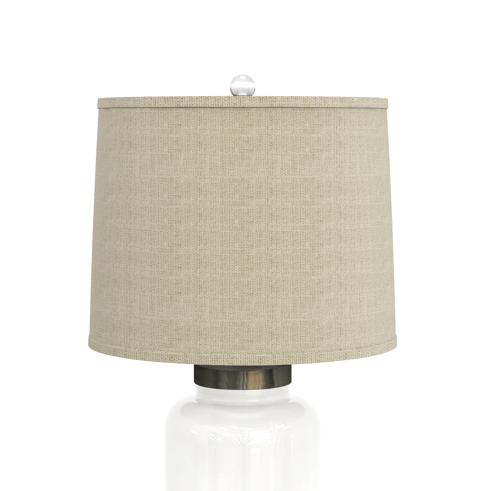 Shoreline Treasures - 27" Glass Table Lamp With Seashells and Burlap Shade (Set of 2) - Clear
