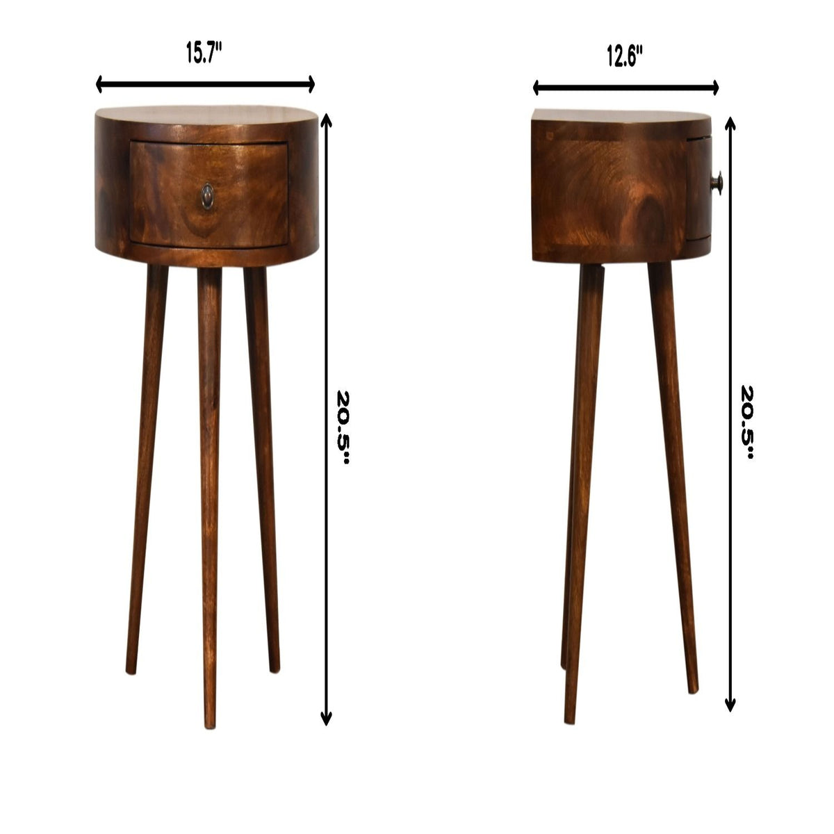 Semi Circle Nightstand - Chestnut
