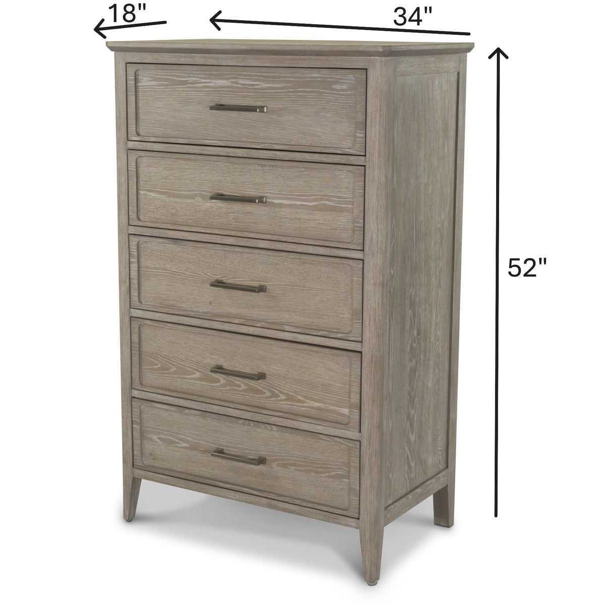 Cape May - 5 Drawer Chest - Glazed Driftwood