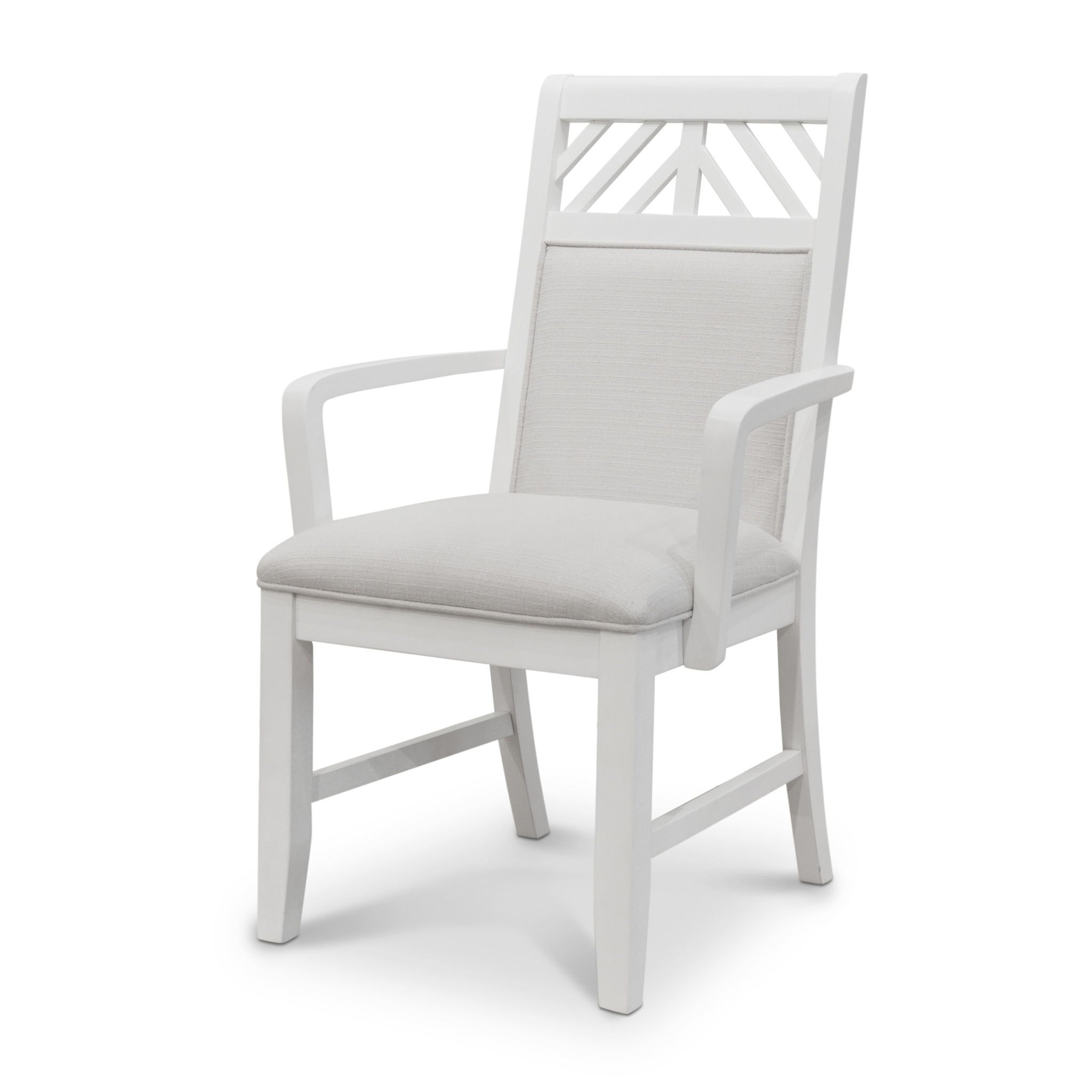 Miramar - Upholstered Dining Arm Chair (Set of 2) - Stark White / Sand