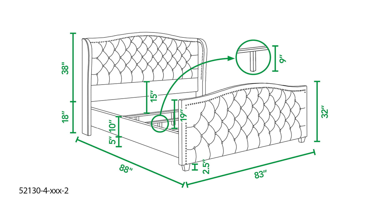 Marcella - Upholstered Shelter Headboard Bed