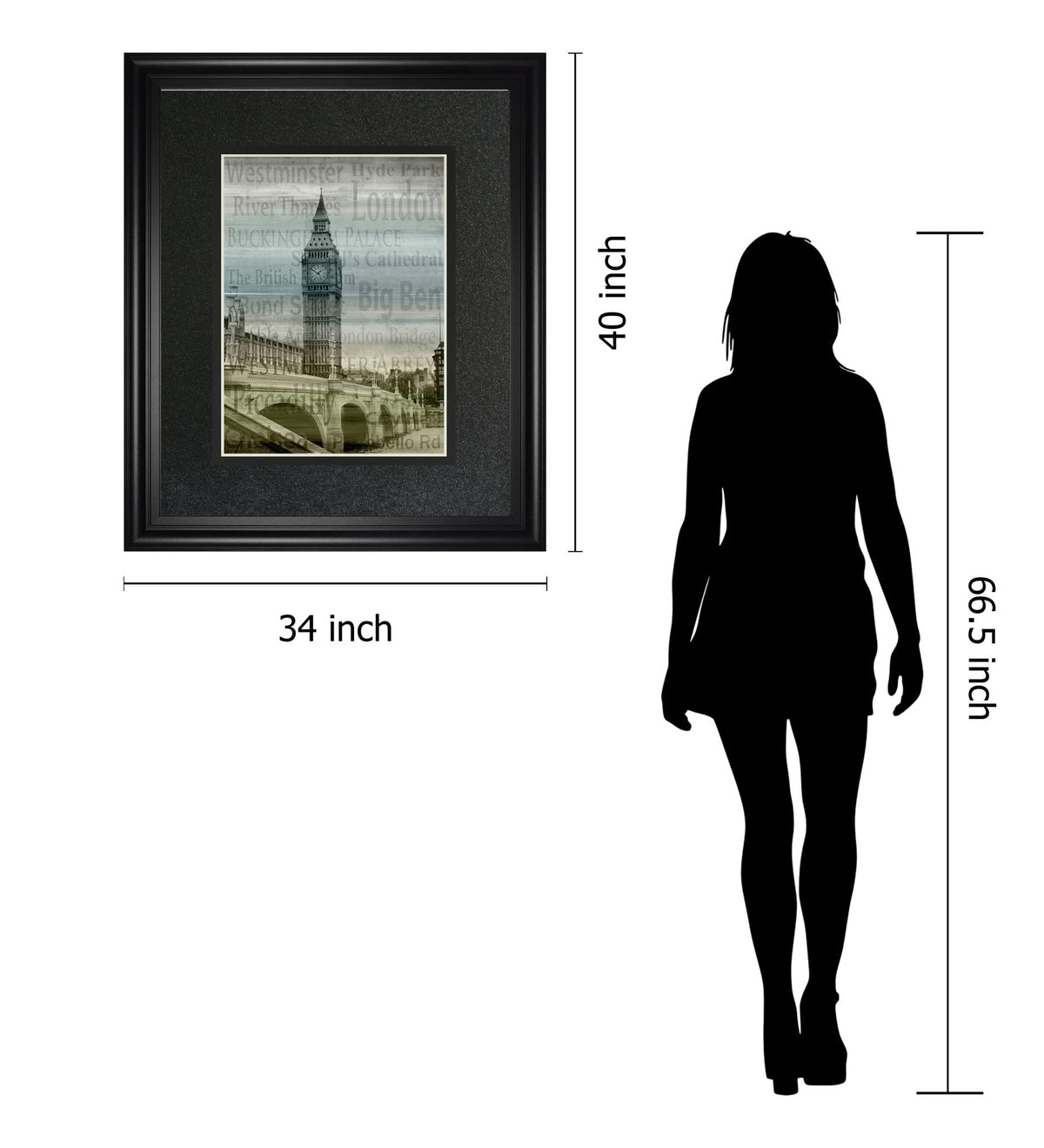 Big Ben By Alan Lambert - Framed Print Wall Art - Black