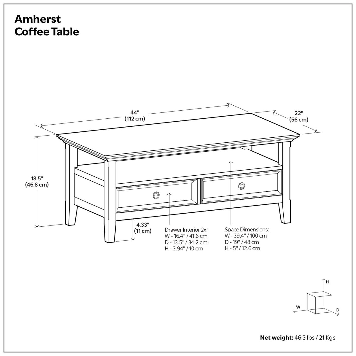 Amherst - Coffee Table - Hickory Brown