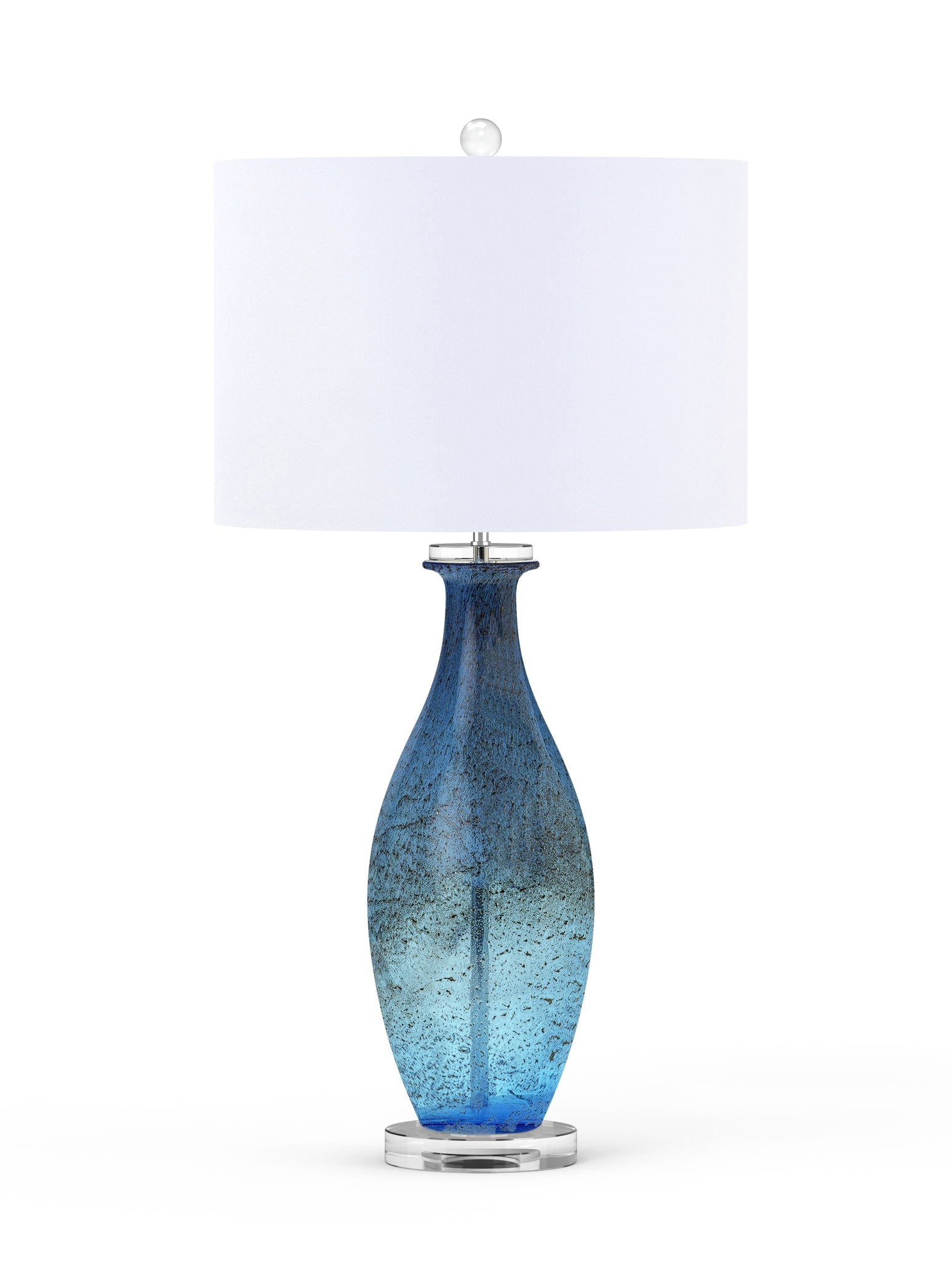 Everly - Art Glass With Crystal Base (Set of 2) - Blue Tone