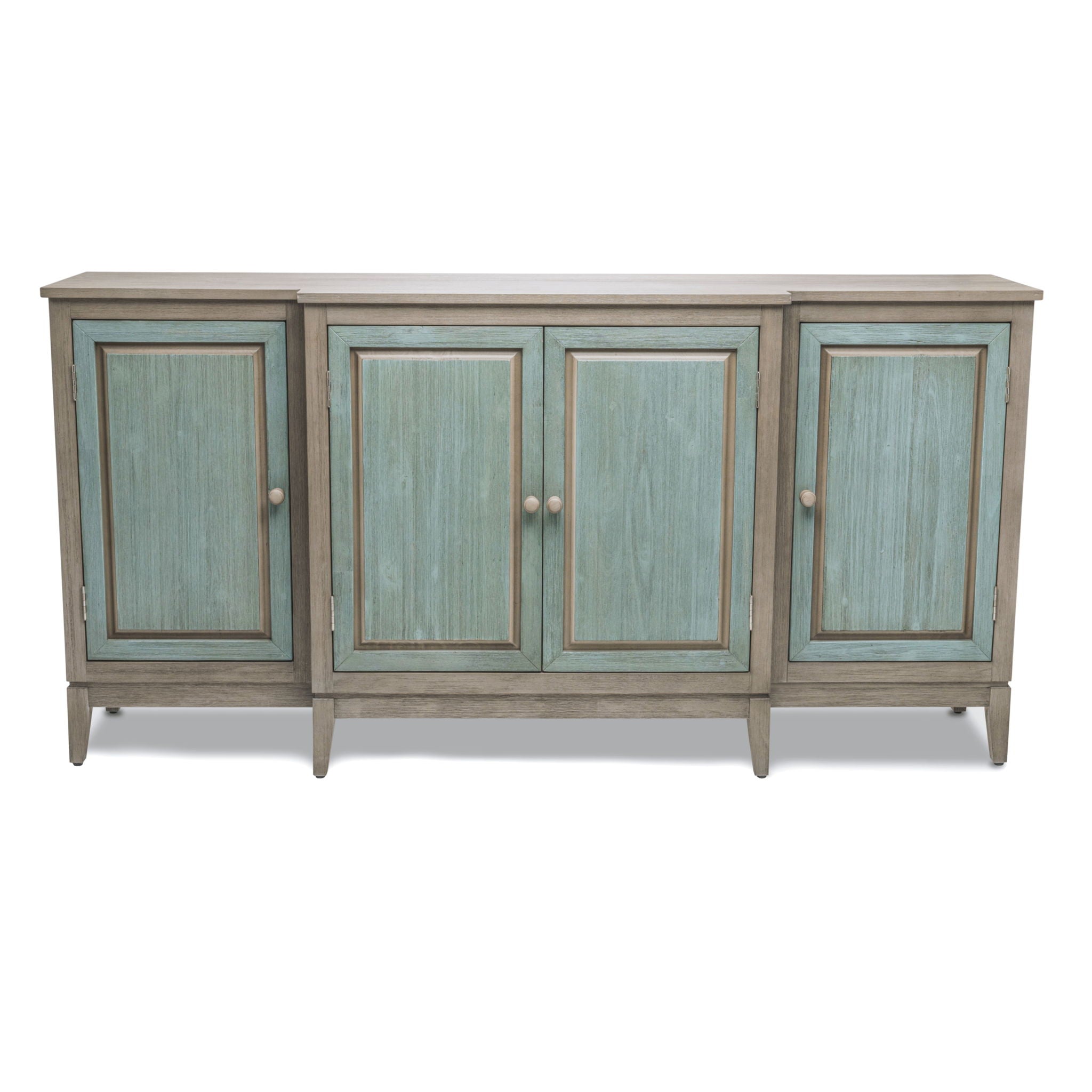 Sanibel - 4-Door Credenza - Green / Light Brown