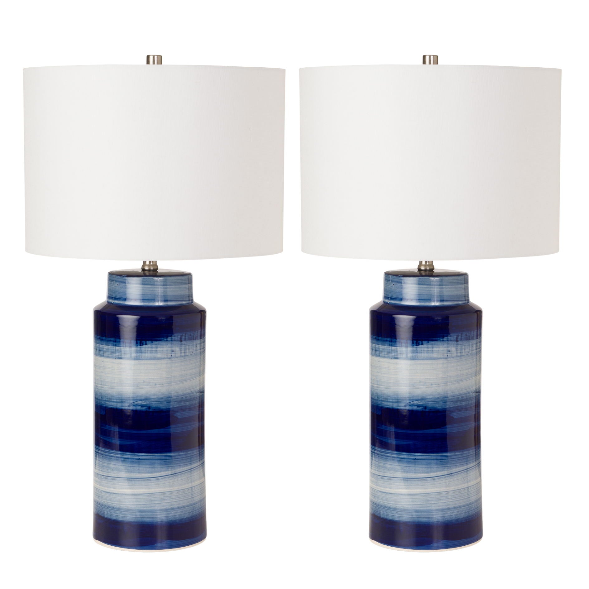 Felicity - Ceramic Table Lamp (Set of 2) - Navy / Blue / White