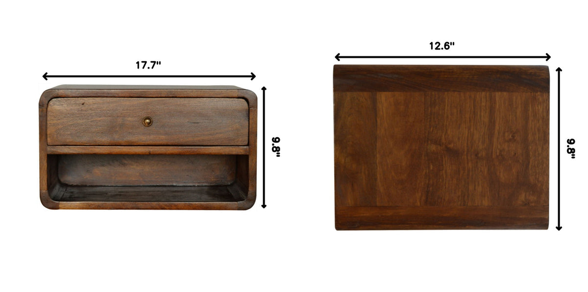 Curve Upper Slot Floating Nightstand