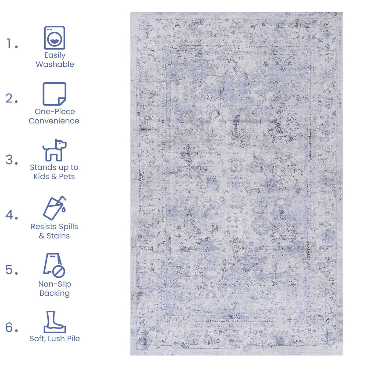 Maval - Area Rug, Washable