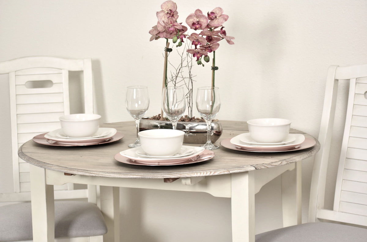 Islamorada - Drop Leaf Dining Table - Dapple Gray / Blanc
