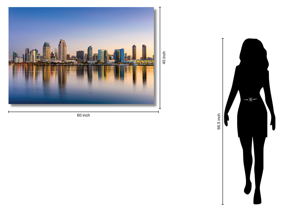 Temp Glass With Foil - San Diego Skyline - Blue