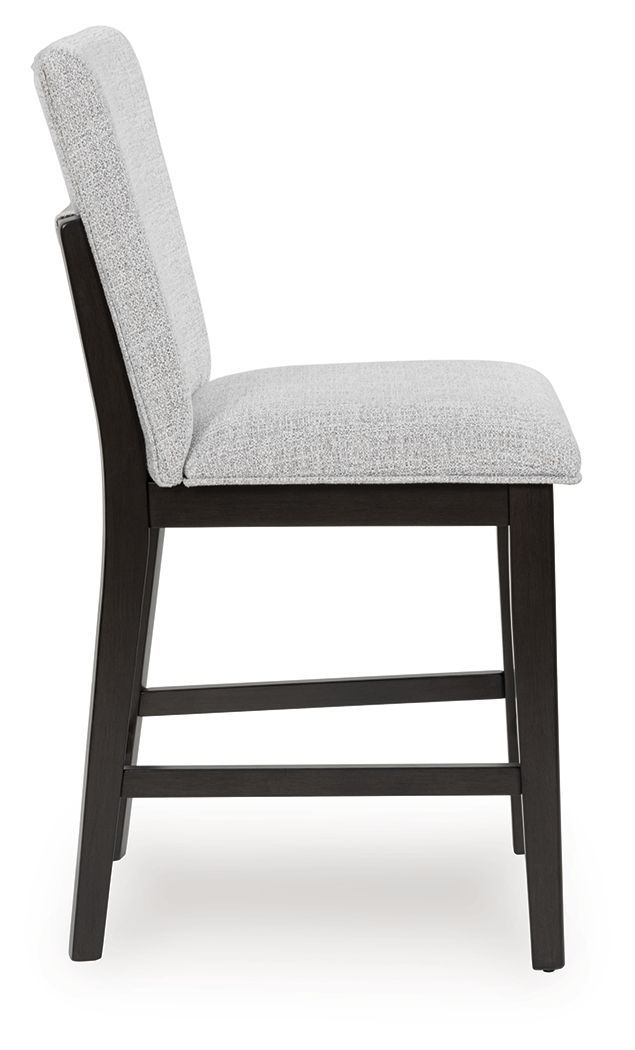 Neymorton - Upholstered Barstool (Set of 2) - Dark Grayish Brown