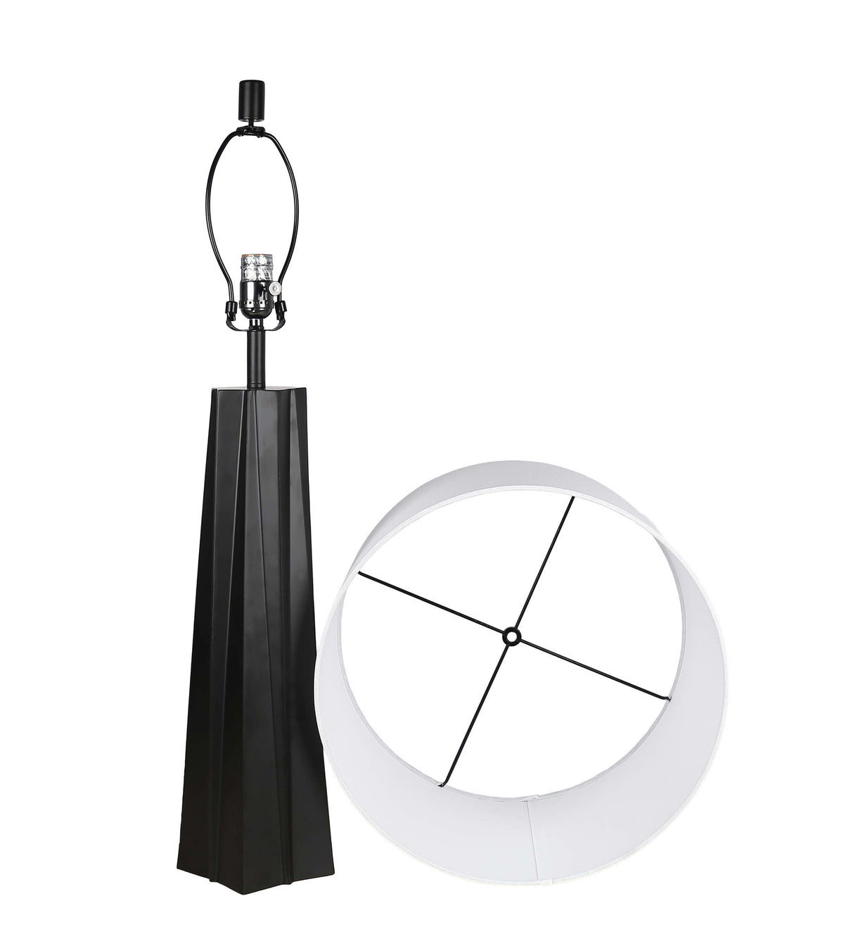 "Obsidian Glow" Metal Table Lamp (Set of 2) - Matte Black
