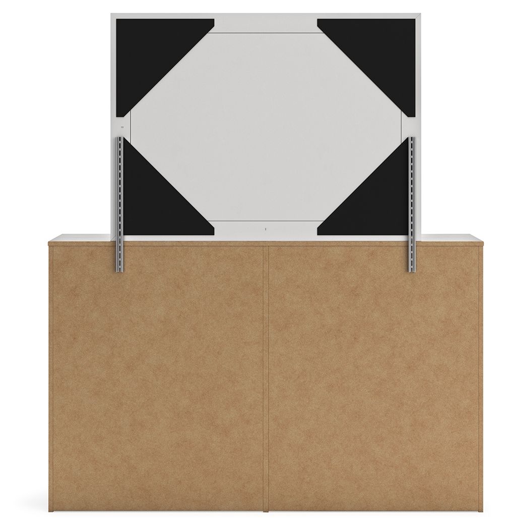 Cayboni - Dresser And Mirror - Whitewash