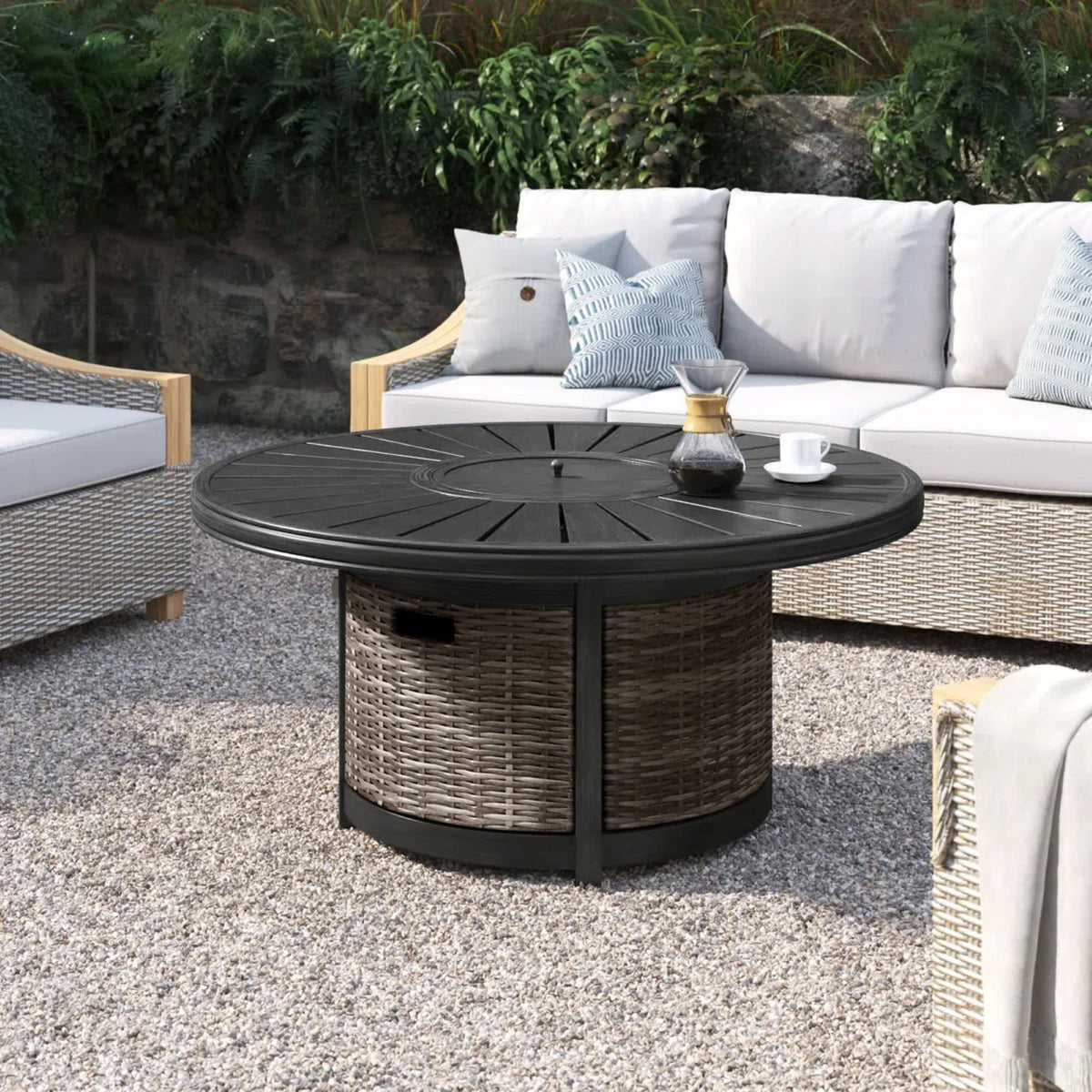 Cassara Resort - Propane Outdoor Fire Pit Table - Brown