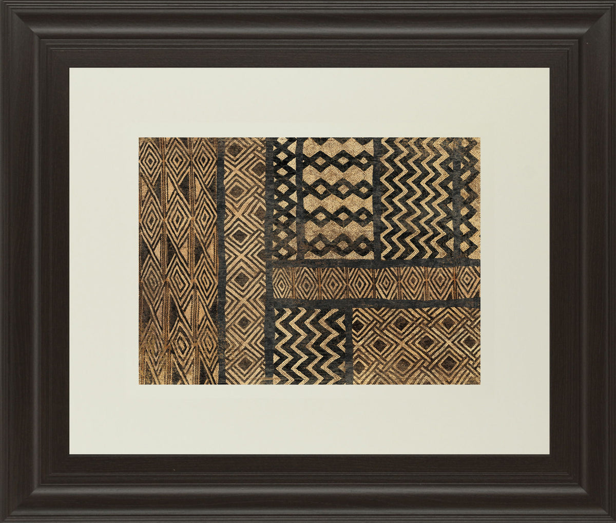 Kuba Abstract By Sue Schlabach - Framed Print Wall Art - Light Brown