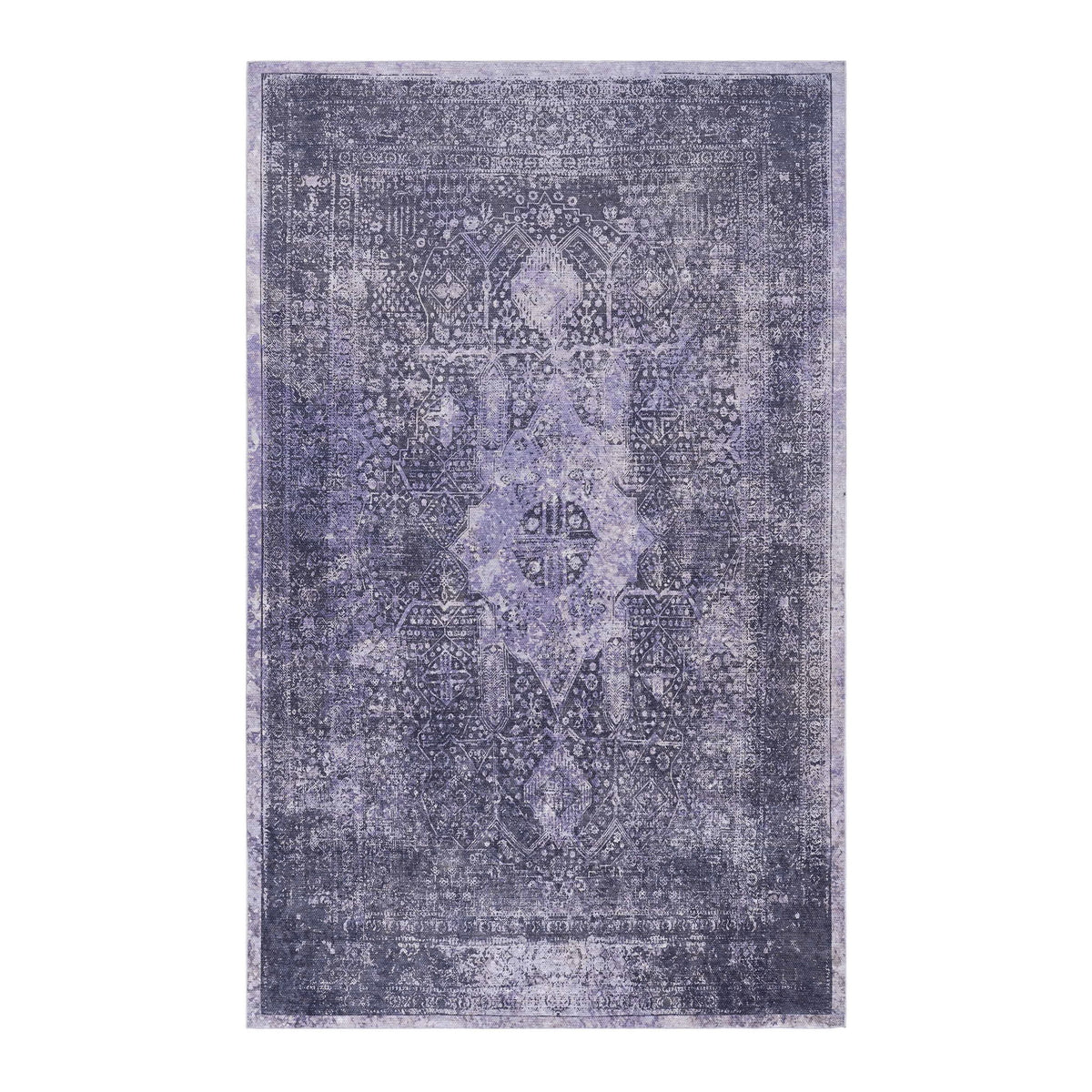 Maval - 3' X 5' Washable Area Rug - Anthracite