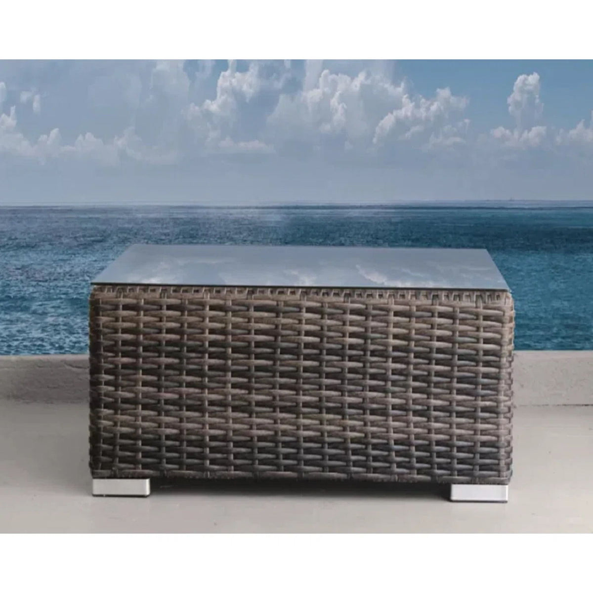 Outdoor Wicker Conversation Set With Cushions, All Weather