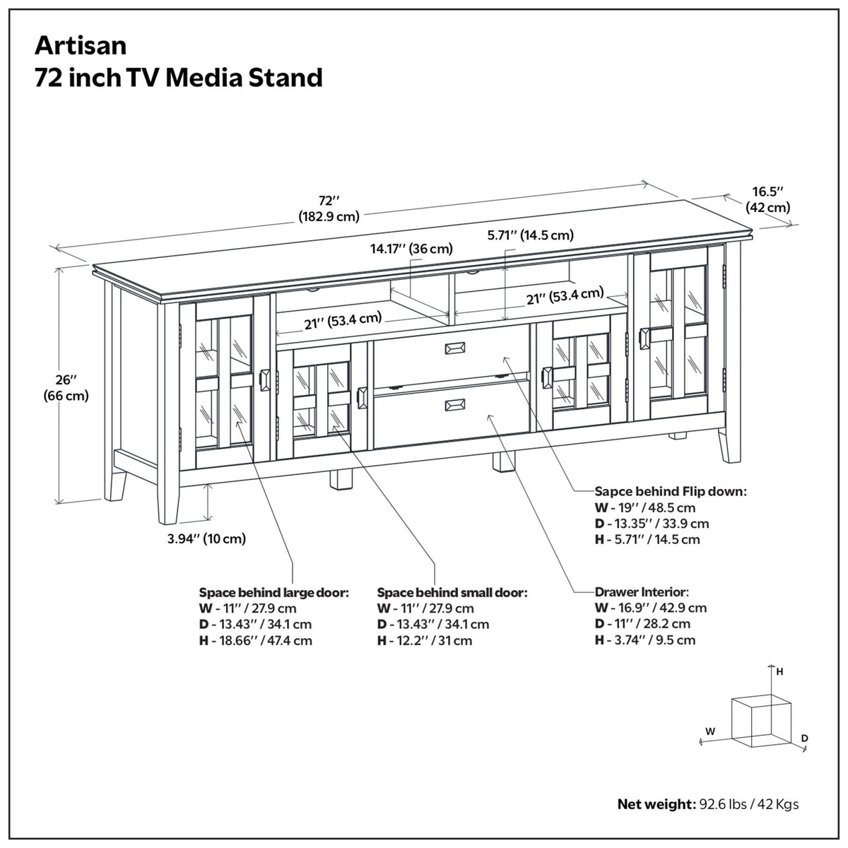Artisan - TV Media Stand - Natural Aged Brown