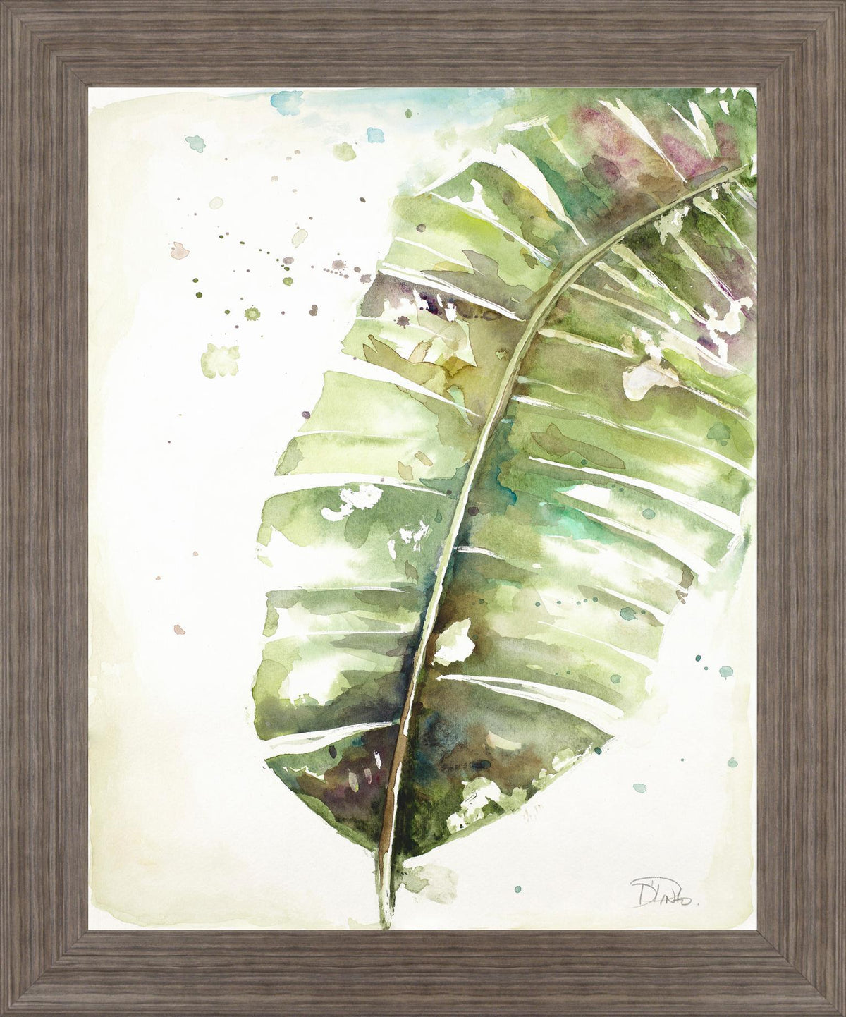 Verdant Splash - 28" x 34" Framed Wall Art - Green