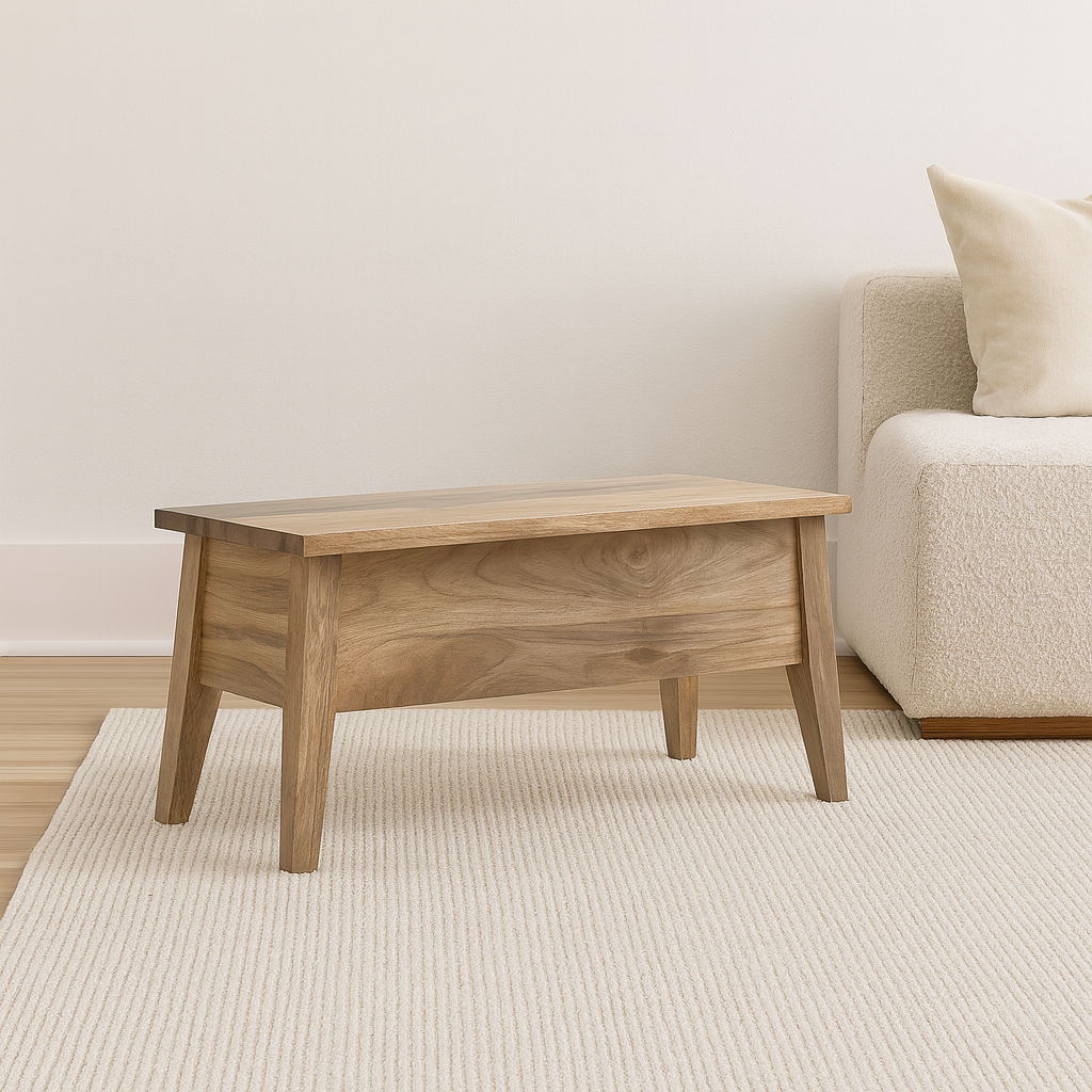 Lid Up Storage Bench - Oak