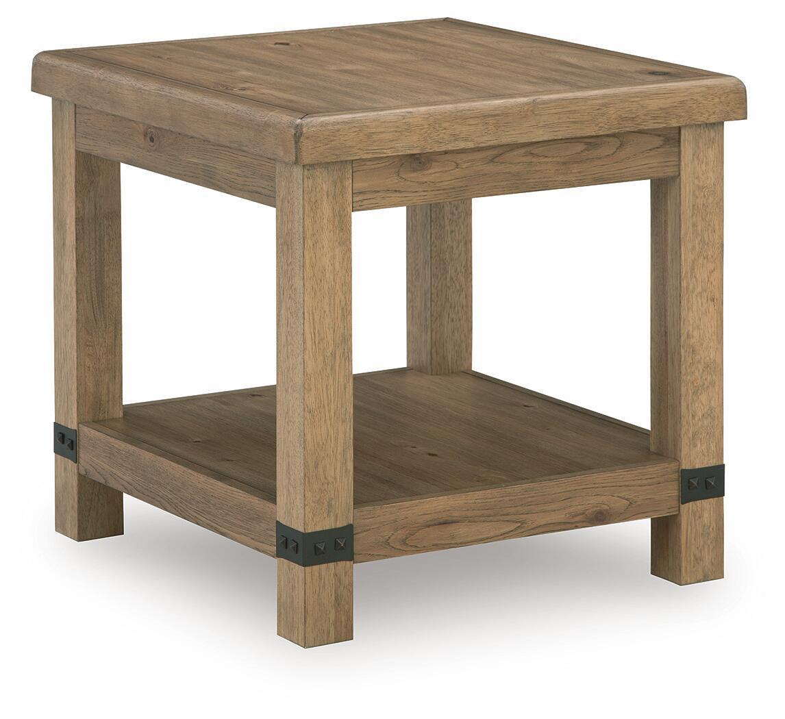 Ridgester - Rectangular End Table - Light Brown