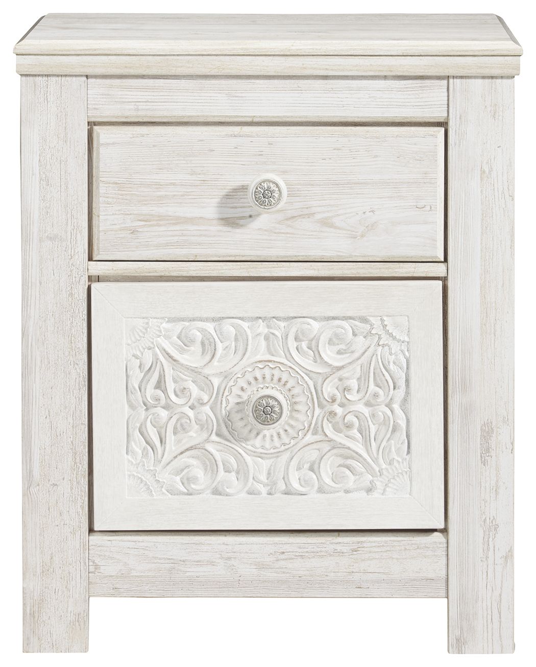 Paxberry - Two Drawer Night Stand - Whitewash