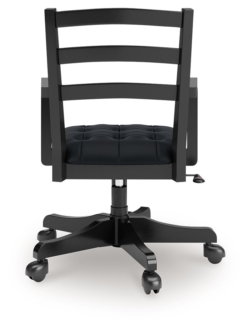 Wildenauer - 3 Pc. - Home Office Desk And Return, Swivel Desk Chair, Bookcase - Brown / Black
