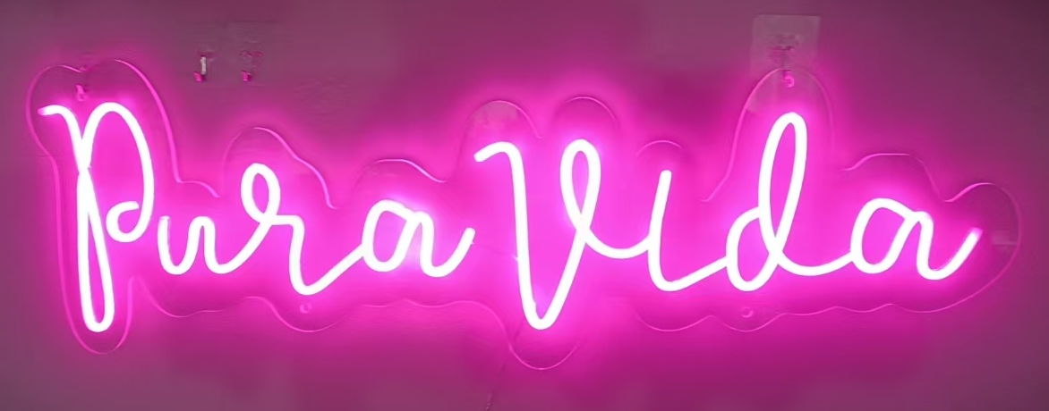 "Pura Vida" LED Neon On Acrylic - Pink