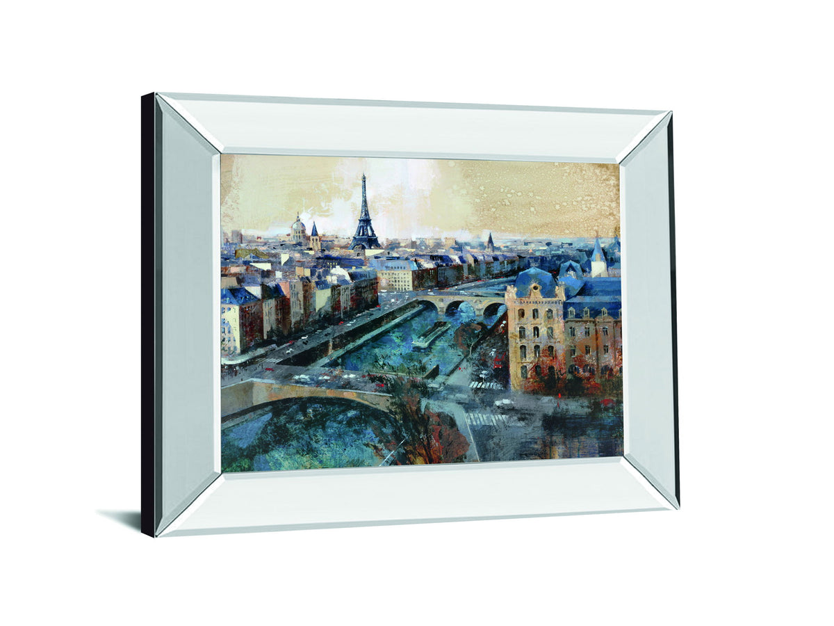 Ciel De Paris By Bofarull, M. - Mirror Framed Print Wall Art - Blue