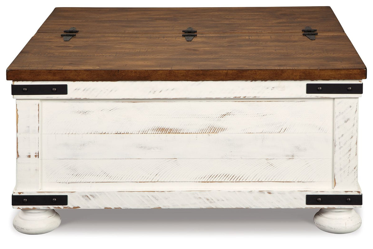 Wystfield - Cocktail Table with Storage - White / Brown