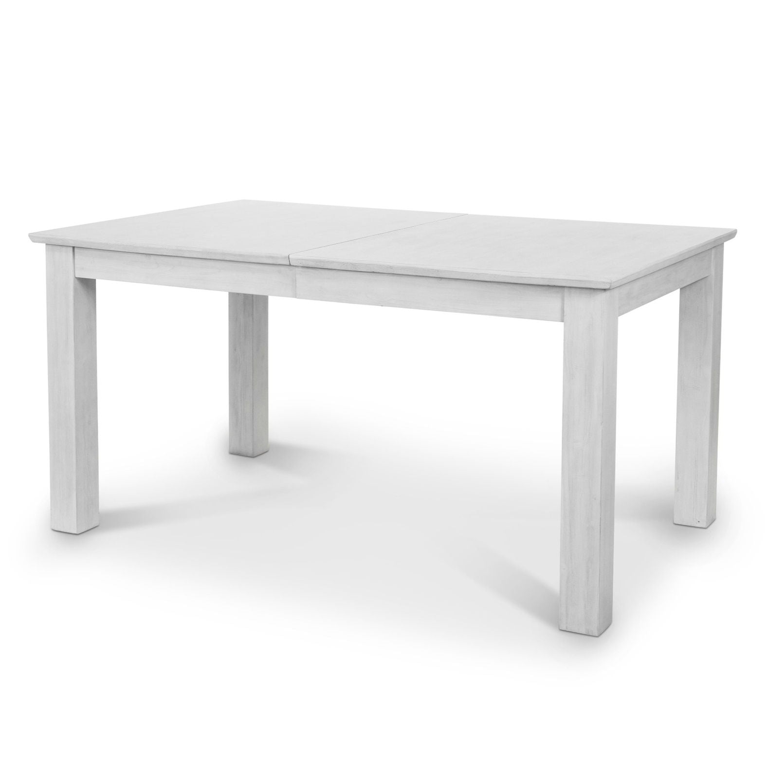 Geneva - Extendable Trestle Dining Table With Self-Storing Leaf - Distressed White