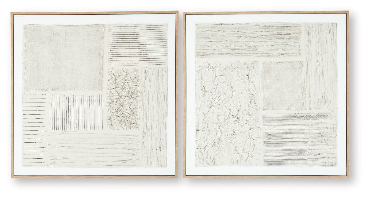 Andorfield - Wall Art Set (Set of 2) - Beige / Black / White