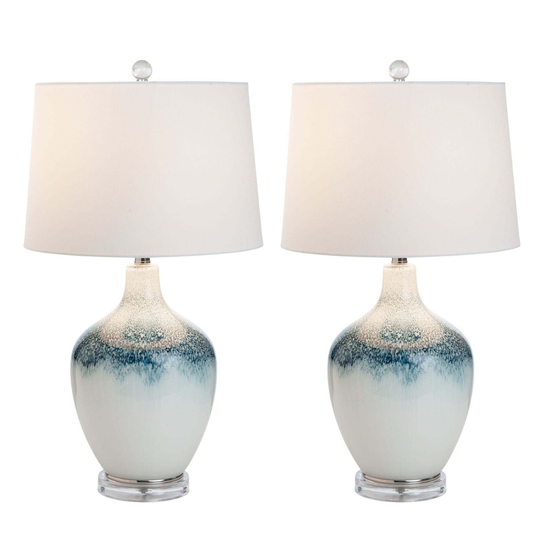 Coast - Glass Table Lamp (Set of 2) - Blue / White